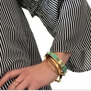Spiked turquoise gold bracelet